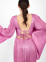 Rochie scurtă, Alma, cu mâneci vaporoase, purple orchid